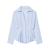 New Simple And Solid Color Folding Silk Shirt 2110534