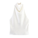 2025 Summer New Silk Hysm Texture Hanging Neck Dress 3203317 Vatry Dress 3210317