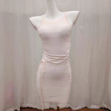 Fishing City 2026 New Summer Dress Hanging Neck Dress Sexy Waist Knitted Dress Woman
