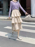 2025 New Cake Skirt Irregular Skirt Spring And Autumn High Waist Long Thin 100 Folded Skirt