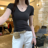 European Goods Explosion Fashion Fashion Shoulder Repair White Short-Sleeved T-Shirt Women's Summer 2025 New High-End Feel Blouse