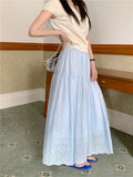 Heavy Industry Hollow Embroidery Big Swing Dress Women's Spring 2026 New High-Waist A Word Loose Fashion Skirt