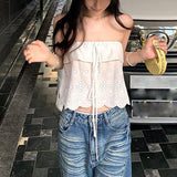 Summer Shirt Pure Hottie Vest Wavy Design Feeling Bow White Breast