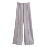 Autumn New Double-Sided Round Collar Blouse 3641859 Elastic Casual Trousers 3641860