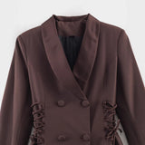 Spring New Set Of Ribbon Splicing Tie With Thin Suit Jacket
