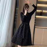 Black Hepburn Dress High-End Women Spring Autumn 2026 New Temperament High-End Waist Thin Black Dress