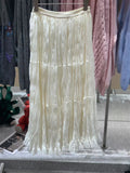 Autumn Folded Net Dress Large Size Women's A-Character Skirt Long Fairy Dress Cake Skirt Skirt Skirt Skirt