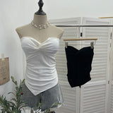 À±bab Kinesi Cross Design Knitted Bra Strap Bra Elastic Short Sleeveless Top 9320