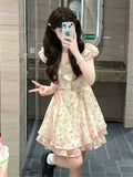 (Inside) Small Fresh Broken Flower Yarn Dress Sweet Age Small Man Ponpon Princess Skirt To Collect Thin A Word