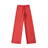 Hooded Yoga Zipper Coat Women 2026 Spring And Autumn New Solid Dress + Rope Straight Trousers Set