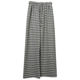 South Korea's New Gray-White Striped Trousers Slacks Loose-Fitting Trousers With Straight Trousers Spring And Autumn Loose Waist Design Sense