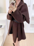 Korean Atmosphere Scarf Knitted Shirt Coat Women's New Lazy Style Thin Sweater