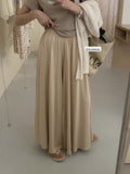 Model Broad-Legged Skirts 2025 Summer New High-Waisted Loose-Fitting Skirt Trousers