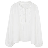 Spring Korean Bubble Shirts Small New 2025 Summer Summer Chiffon Shirt Women's Little Ocean