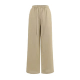 Flax Permeable Wide Leg Pants Women's Summer New Comfortable Straight Straight Solid Color Narrow Waist Rope Casual Pants