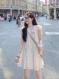 Pure Temperament Famous Sleeveless Hanging Neck Dress Super Fairy Chic Beautiful Brightly Lit Bow Doll Dress Summer