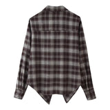 Autumn New Loose Collar Long-Sleeved Plaid Fashion Shirt