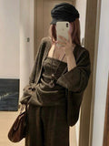 Sweater Set With A Set Of Women's Autumn And Winter New Lazy Loose Knitted Cardigan Temperament Three-Piece Set