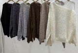 French Half-Empty Sweater Female Korean Version Design Sense Lazy Relaxed Long-Sleeved Knitted Shirt 2026