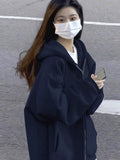 Ins Super Fire Jacket Women Autumn And Winter Oversize Hooded Thin Coat Korean Version Of The Loose Lazy Shirt Top