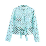 2026 Spring New Women's Fashion Casual Loose Wave Point Shirt Trousers 2010708