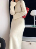 Winter New Imitation Water Marinade Gentle Soft Soft Long Sweater Women's Long Skirt Two Sets Thicken
