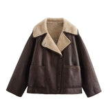 BSK&TRAF Women's Clothing 2025 New Fashion Fur Collar Coat 3548241