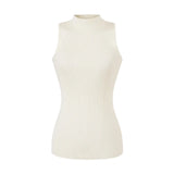 Hottie Fashion High-Collar Knitted Vest 2026 Spring New Slim Slim Net-Sleeve-Less Top