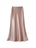 French Retro Acetic Acid Vertic Acid Vertices Mid-Dress Women's High-Waisted Fishtail Long Dress High-Skinny Skirt