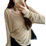 Lazy Sleeveless Sleeveless Vest Long-Sleeved T-Shirt Two Sets Of Women's Spring And Summer New Design Sunscreen Shirt