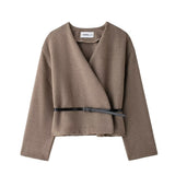 2026 Autumn New Women's Fashion Casual Temperament With Belt Soft Coat 1255937