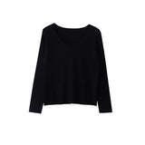 Good Quality Autumn New French Simple Style Temperament Collar Slim Thin Long Sleeve Knitted Shirt For Women