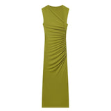 BSK&TRAF Women's Summer 2026 New Fashion Sleeveless Asymmetrical Collared Dress 1026256
