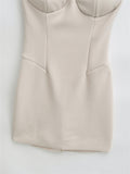 Pure Wind With Chest Cushions With Skirt Femininity Small Retro Waist Tight Bottom Hottie Short Skirt