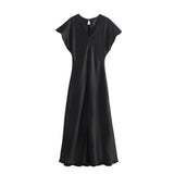 BSK&TRAF Women's Clothing 2025 Summer Lingidic Moustyling Dress 8868897 Short-Sleeved Fashion
