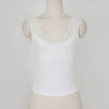 New Lace Lace V-Neck Cross-Dressed Slime Vest Sling Female Tight Bosom Show Body On The Back