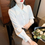 Spring Dress 2025 New Female Collar White Shirt Female Niche Design Shirt Loose Casual Blouse