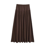 The Feeling Of Thin A-Word Half-Body Skirt Autumn 2025 New Gentle Wind Temperament With High-Waisted 100-Folded Skirt
