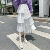 2025 New Cake Skirt Irregular Skirt Spring And Autumn High Waist Long Thin 100 Folded Skirt
