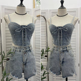 Real Beat With Chest Pad Adjustable Strap With Denim Vest Strap Strap Slings Bras