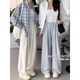 [Big Code] (M-6XL) Daifushan Ben Pants Women's Spring And Summer Thin High-Waisted Loose-Hanging Leisure Broad Leggings