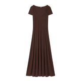 New Slim Thin Short Sleeve V-Neck Rib Dress 4174038