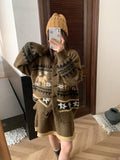 Autumn And Winter New Coloring Knitting Suit Women's College Wind Reduction Thick Sweater Jacket Skirt Two-Piece