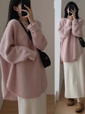 Milk ºôºô Hao White Bottoming Sweater Women Autumn And Winter High Sense With Long Sleeve Top Knitted Lazy Wind Loose