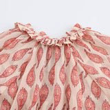 Spring New Lace Printing Loose Wood Ear Trim Shirt
