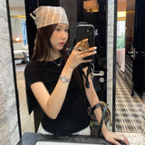 Lyselle Tiansi Collar Shawl Short-Sleeved T-Shirt For Women 2026 Summer New Unique Beautiful Miu T-Shirt