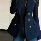 French High-End Double-Dled Blazer Women's Spring And Autumn New A Gas Field Strong Commuter Suit Top