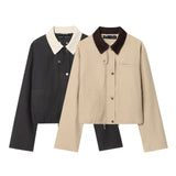 Summer New Wick Collar Retro Style Style Short Jacket 1298255