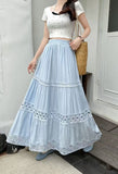 Heavy Industry Design Hook Flower Hollow High Waist Half-Dress Girl Spring And Summer New Sweet Lace Long Skirt