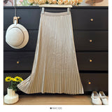 French Famous Style Temperament Lustrous Half-Dress Woman Summer 2026 High-Waist Hanging Lighten Thin A Skirt
